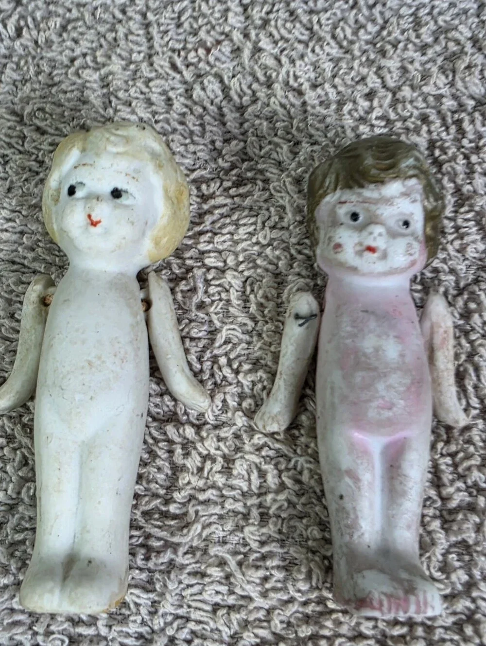 Porcelain Frozen Charlotte Dolls - White and Pink - Picture 1 of 10